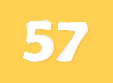 57 numara vektörü, modern katman tasarım yazı tipi. Eps10 illüstrasyon             