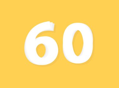 60 Sayı Vektörü, modern katman tasarım yazı tipi. Eps10 illüstrasyon             