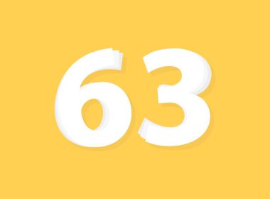 63 numara vektörü, modern katman tasarım yazı tipi. Eps10 illüstrasyon             