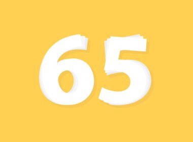 65 numara vektörü, modern katman tasarım yazı tipi. Eps10 illüstrasyon             
