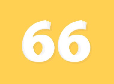 66 numara vektörü, modern katman tasarım yazı tipi. Eps10 illüstrasyon             