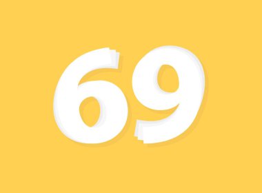 69 numara vektörü, modern katman tasarım yazı tipi. Eps10 illüstrasyon             