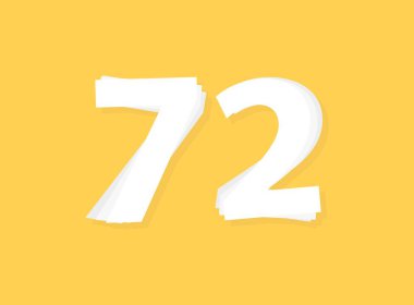 72 numara vektörü, modern katman tasarım yazı tipi. Eps10 illüstrasyon             