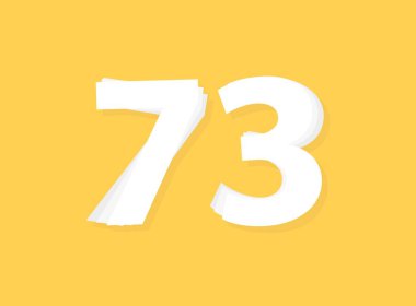 73 numara vektörü, modern katman tasarım yazı tipi. Eps10 illüstrasyon             