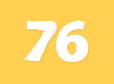 76 numara vektörü, modern katman tasarım yazı tipi. Eps10 illüstrasyon             