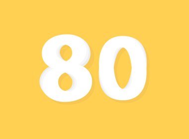 80 numara vektörü, modern katman tasarım yazı tipi. Eps10 illüstrasyon             