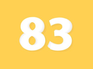 83 numara vektörü, modern katman tasarım yazı tipi. Eps10 illüstrasyon             