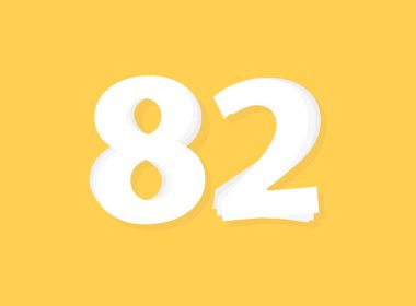 82 numara vektörü, modern katman tasarım yazı tipi. Eps10 illüstrasyon             