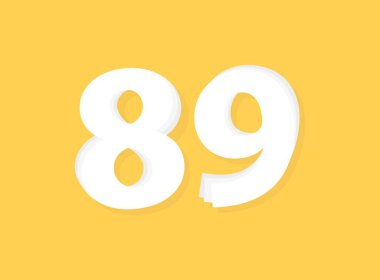 89 numara vektörü, modern katman tasarım yazı tipi. Eps10 illüstrasyon             