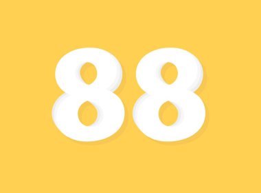 88 numara vektörü, modern katman tasarım yazı tipi. Eps10 illüstrasyon             