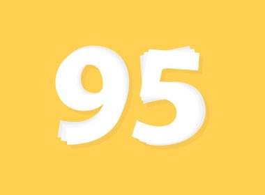 95 numara vektörü, modern katman tasarım yazı tipi. Eps10 illüstrasyon             ,