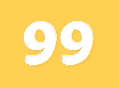 99 numara vektörü, modern katman tasarım yazı tipi. Eps10 illüstrasyon             ,