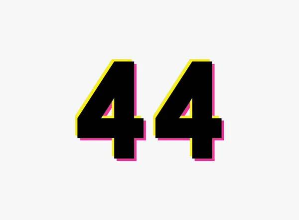 Номер Векторний Логотип Динамічний Спліт Колір Тінь Числа Рожевий Жовтий — стоковий вектор