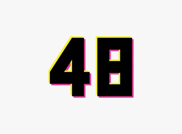 Número Logotipo Diseño Vectores Dinámica Color Dividido Sombra Número Rosa — Archivo Imágenes Vectoriales