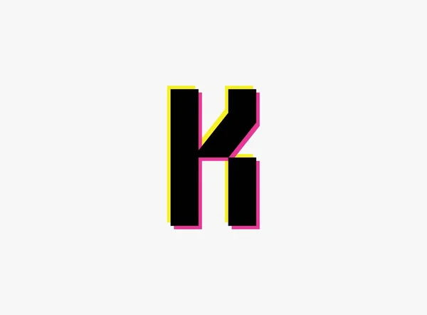 Buchstabenschrift Vektordesing Alphabet Dynamisch Zweifarbig Zahlenschatten Rosa Und Gelb Auf — Stockvektor