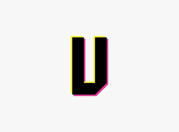 V harfi yazı tipi, vektör ayrıştırma alfabesi. Dinamik, ayrık renk, pembe ve sarı renkte beyaz arkaplan. Logo, sosyal medya, tasarım unsurları, yaratıcı poster vesaire için.