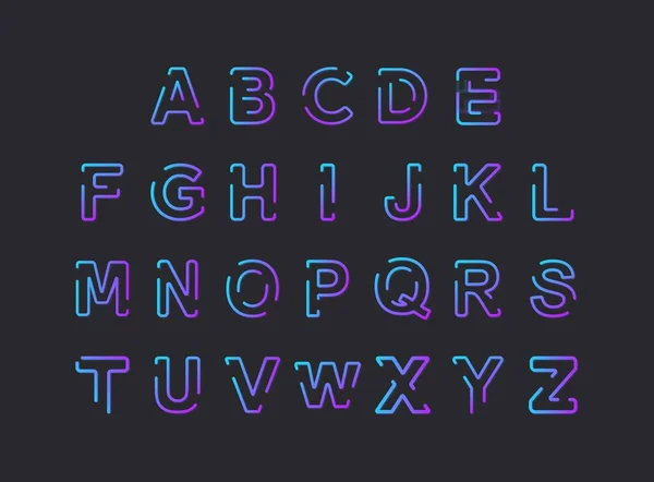 Alphabet Moderne Lettre Dégradée Ensemble Design Style Créatif Tendance Dynamique — Image vectorielle
