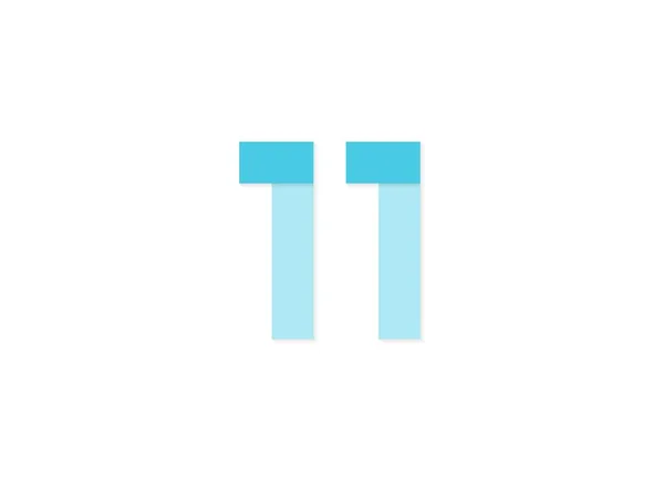 Αριθμός Vector Logo Χαρτί Cut Desing Γραμματοσειρά Από Μπλε Αποχρώσεις — Διανυσματικό Αρχείο