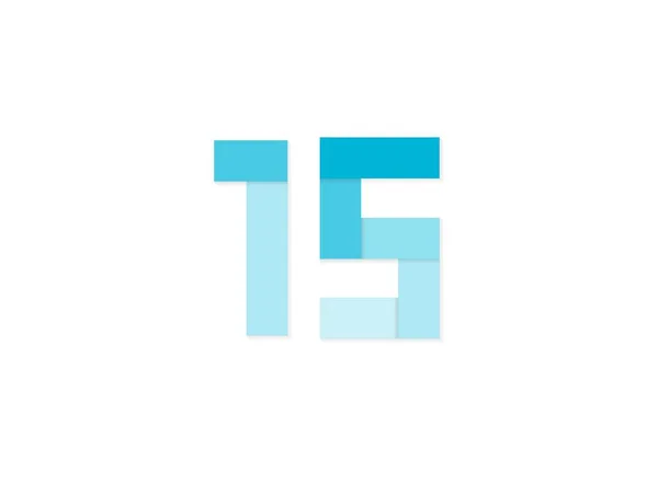 Цифр Векторный Логотип Бумажный Вырезанный Шрифт Синих Тонов Eps10 Иллюстрация — стоковый вектор
