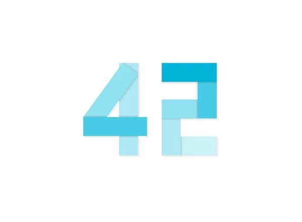 Liczba Logo Wektora Papier Cut Desing Czcionka Wykonana Odcieni Niebieskiego — Wektor stockowy