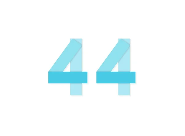 Номер Векторний Логотип Шрифт Вирізання Паперу Зроблений Синіх Кольорових Тонів — стоковий вектор