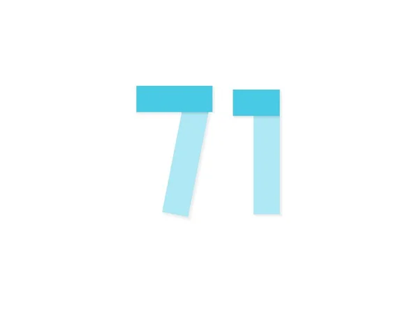 71个数字 矢量标识 用蓝色调裁剪成的剪纸字体 白色背景隔离 第10部分图解5 — 图库矢量图片