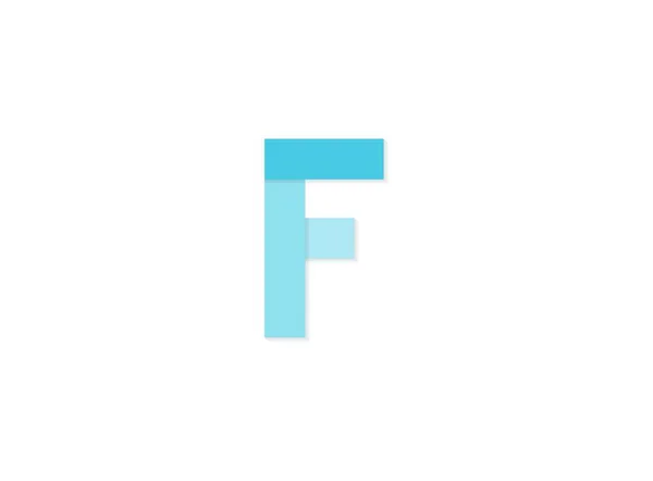 F文字 ベクトルロゴ 青い色のトーンで作られた紙カットデザインフォント 第十話図 — ストックベクタ