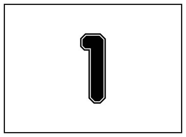 1 numara klasik Amerikan tarzı, üniversite tarzı yazı tipi. Siyah üniformalı, dış hatları siyah olan bir mektup. Klasik spor yazı tipi. Forma, tişört, basketbol, beyzbol, futbol. İzole vektör