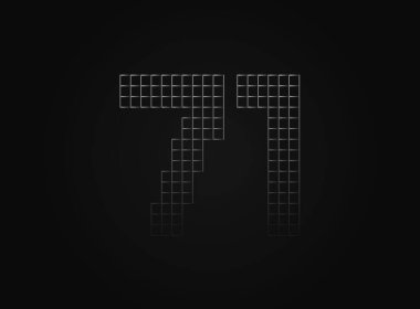 Metal zincir tel örgüden yapılmış 71 vektör numarası. Logo, marka etiketi, tasarım ögeleri, uygulama ve daha fazlası için. 