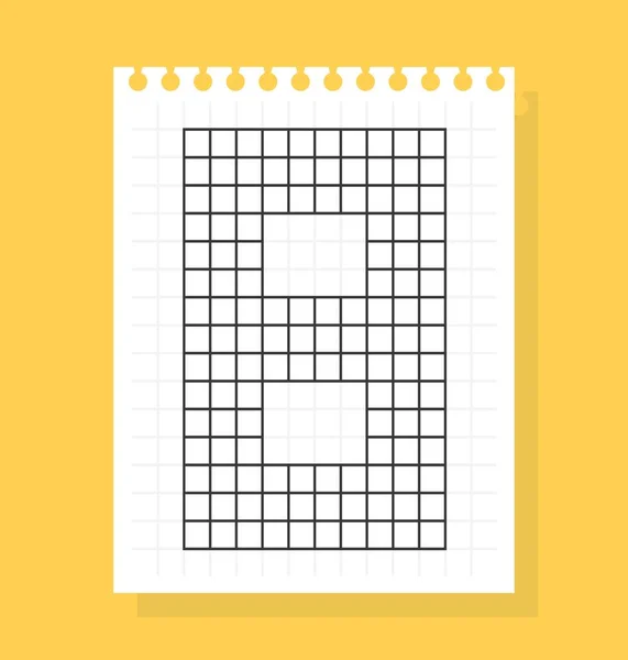 Numero Blocco Note Carta Quadrata Fatta Quadrati Illustrazione Vettoriale — Vettoriale Stock