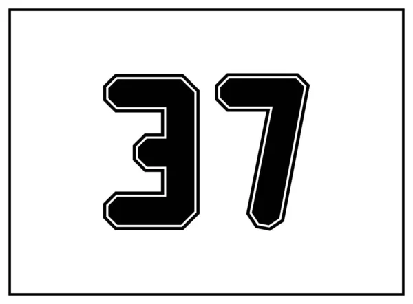 Nombre Classique Américain Police Style Collège Lettre Uniforme Noir Avec — Image vectorielle