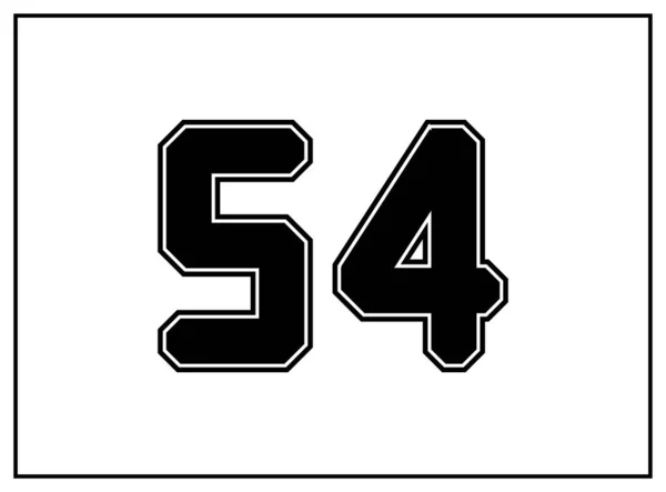 Number Classic American College Style Font Letra Uniforme Negro Con — Archivo Imágenes Vectoriales