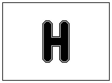 Klasik Amerikan edebiyatı, üniversite tarzı yazı tipi. Siyah üniformalı, dış hatları siyah olan bir mektup. Klasik spor yazı tipi. Forma, tişört, basketbol, beyzbol, futbol. İzole vektör