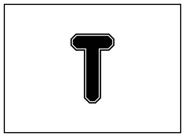 Klasik Amerikan, kolej tarzı yazı tipi. Siyah üniformalı, dış hatları siyah olan bir mektup. Klasik spor yazı tipi. Forma, tişört, basketbol, beyzbol, futbol. İzole vektör