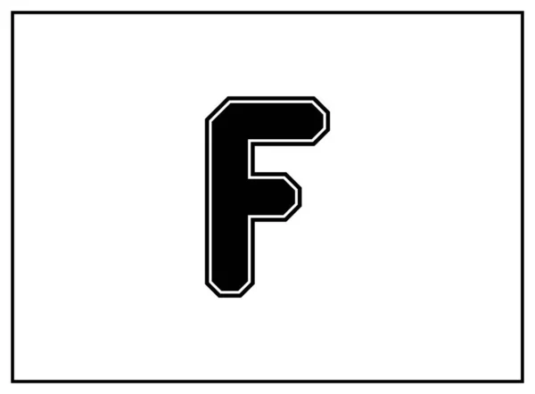 Κλασική Αμερικάνικη Γραμματοσειρά Κολεγιακού Στυλ Γράμμα Μαύρο Χρώμα Μαύρη Εξωτερική — Διανυσματικό Αρχείο