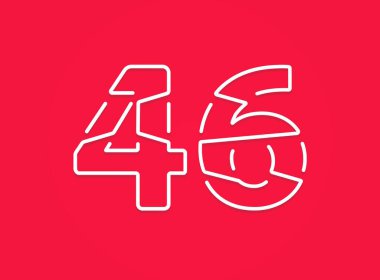 46 numara. Modern moda, yaratıcı tarz tasarımı. Logo, marka etiketi, tasarım unsurları, kurumsal kimlik, uygulama vs. için. vektör illüstrasyonu          