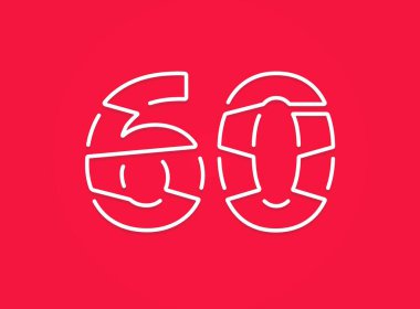 60 numara. Modern moda, yaratıcı tarz tasarımı. Logo, marka etiketi, tasarım unsurları, kurumsal kimlik, uygulama vs. için. vektör illüstrasyonu          