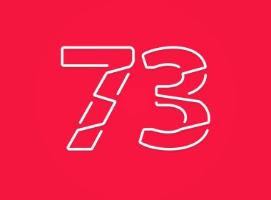 73 numara. Modern moda, yaratıcı tarz tasarımı. Logo, marka etiketi, tasarım unsurları, kurumsal kimlik, uygulama vs. için. vektör illüstrasyonu          