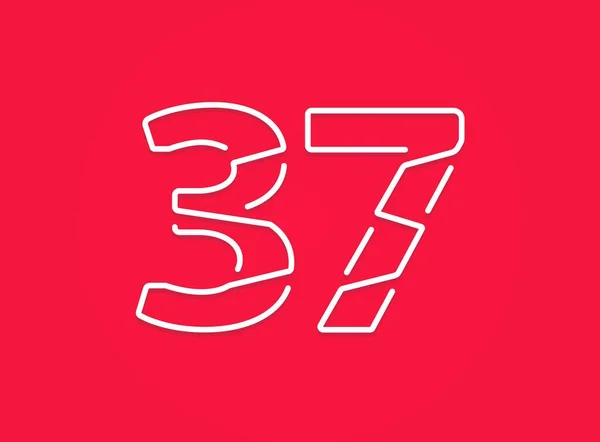 37番 モダンなトレンディーで創造的なスタイルのデザイン ブランドラベル デザイン要素 企業アイデンティティ アプリケーションなどのために ベクターイラスト — ストックベクタ