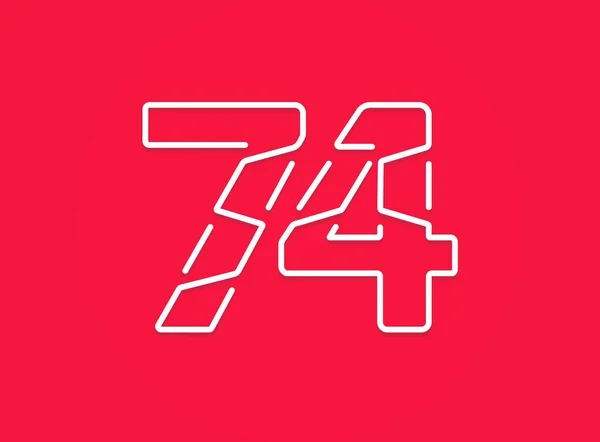 74番 モダンなトレンディーで創造的なスタイルのデザイン ブランドラベル デザイン要素 企業アイデンティティ アプリケーションなどのために ベクターイラスト — ストックベクタ