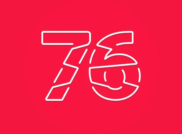 76 numara. Modern moda, yaratıcı tarz tasarımı. Logo, marka etiketi, tasarım unsurları, kurumsal kimlik, uygulama vs. için. vektör illüstrasyonu          