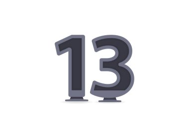 13 vektör numarası tasarımı. Logo, marka etiketi, tasarım unsurları, kurumsal kimlik, uygulama vs. için. vektör illüstrasyonu          