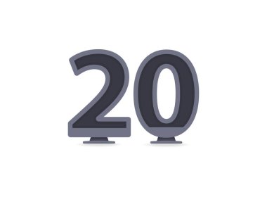 20 vektör sayı dizaynı. Logo, marka etiketi, tasarım unsurları, kurumsal kimlik, uygulama vs. için. vektör illüstrasyonu          