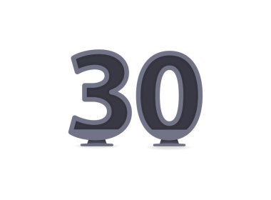 30 vektör numarası tasarımı. Logo, marka etiketi, tasarım unsurları, kurumsal kimlik, uygulama vs. için. vektör illüstrasyonu          
