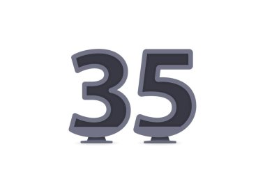 35 vektör numarası tasarımı. Logo, marka etiketi, tasarım unsurları, kurumsal kimlik, uygulama vs. için. vektör illüstrasyonu          