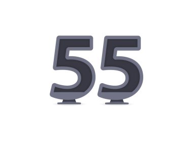 55 vektör numarası tasarımı. Logo, marka etiketi, tasarım unsurları, kurumsal kimlik, uygulama vs. için. vektör illüstrasyonu          