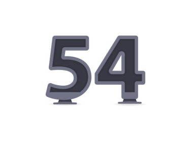 54 vektör numarası tasarımı. Logo, marka etiketi, tasarım unsurları, kurumsal kimlik, uygulama vs. için. vektör illüstrasyonu          
