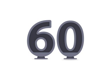 60 vektör sayı dizaynı. Logo, marka etiketi, tasarım unsurları, kurumsal kimlik, uygulama vs. için. vektör illüstrasyonu          