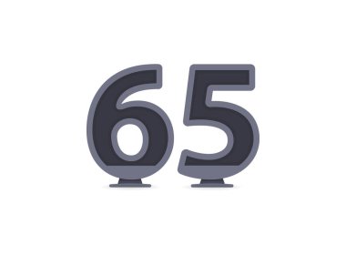 65 vektör numarası tasarımı. Logo, marka etiketi, tasarım unsurları, kurumsal kimlik, uygulama vs. için. vektör illüstrasyonu          