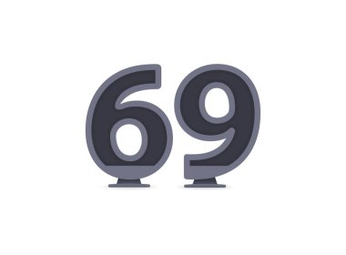 68 vektör numarası tasarımı. Logo, marka etiketi, tasarım unsurları, kurumsal kimlik, uygulama vs. için. vektör illüstrasyonu          
